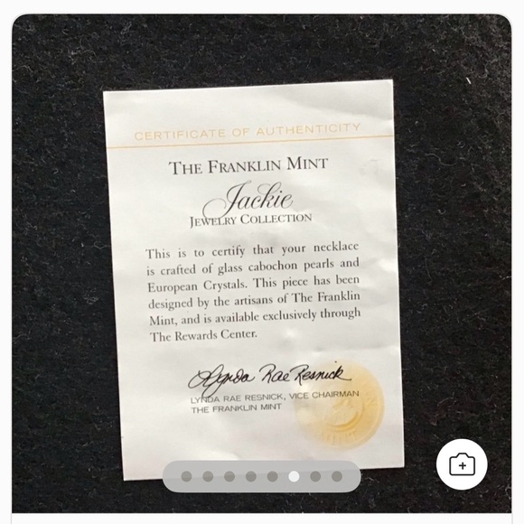 Franklin Mint Jacqueline Kennedy Triple Strand Faux Replica Pearl Necklace - Picture 12 of 16